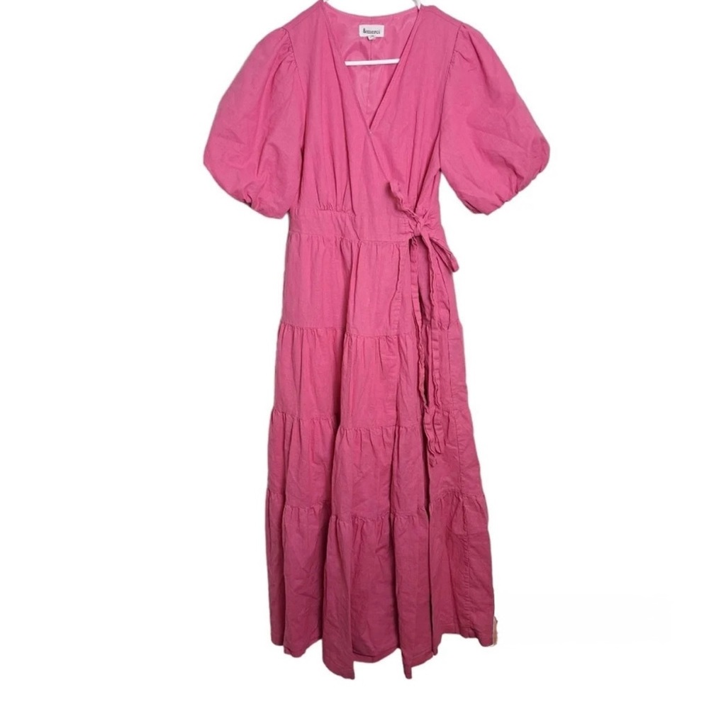 &Merci Elegant Pink Wrap Dress